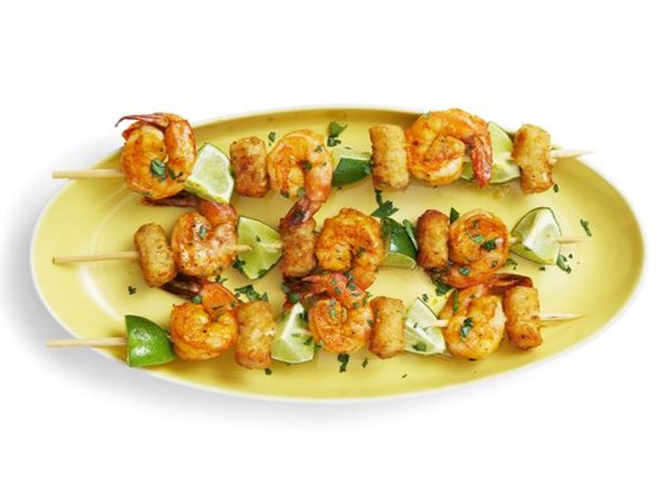 Peruvian shrimp Tot kebabs