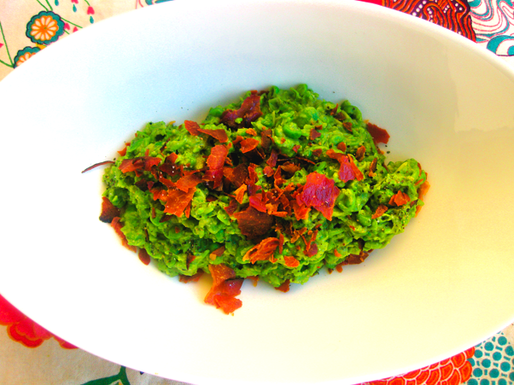 Pesto and spring pea mash