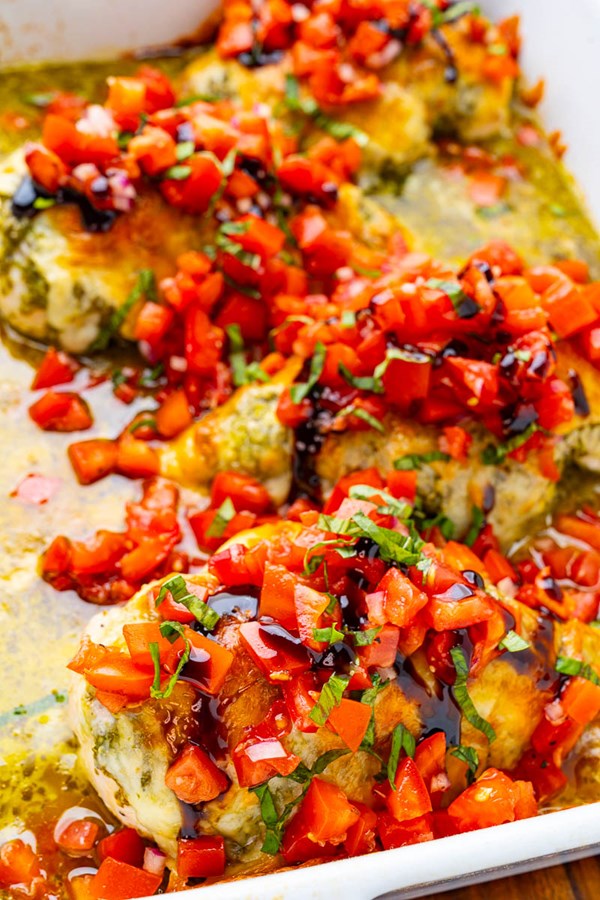 Pesto baked chicken