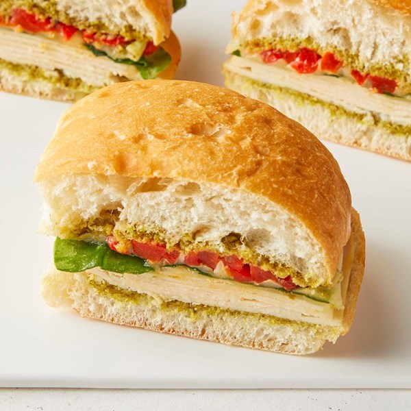 Pesto chicken ciabatta sandwiches