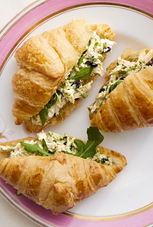 Pesto chicken salad croissants