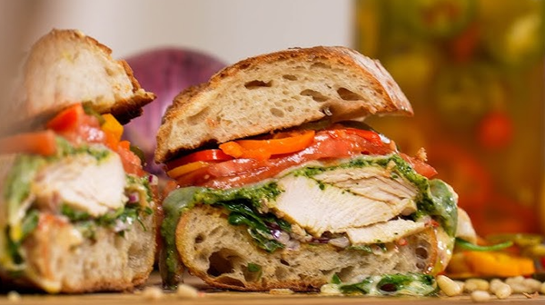 Pesto chicken sandwich