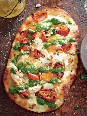 Pesto chicken with pine nuts and Parmesan