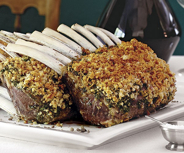 Pesto-crusted racks of lamb