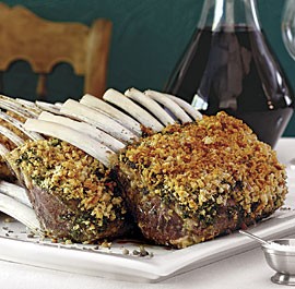 Pesto-crusted racks of lamb