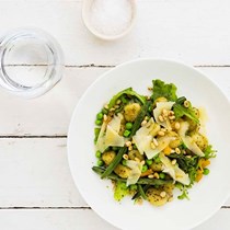 Pesto gnocchi with roasted vegetables