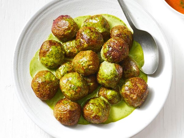 Pesto meatballs