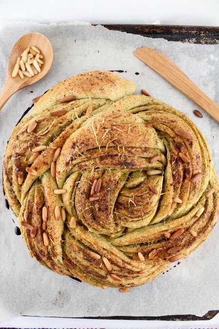 Pesto Parmesan pine nut Russian rose loaf