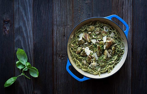 Pesto pasta with chicken