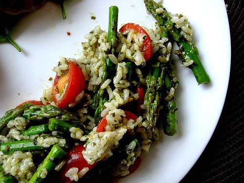 Pesto rice salad