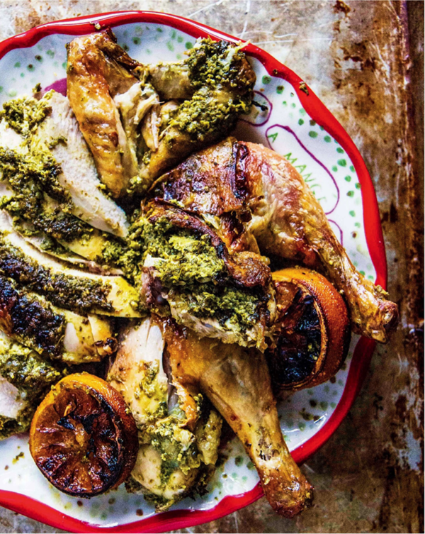 Pesto roasted chicken