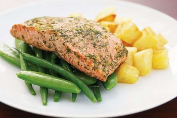 Pesto roasted salmon