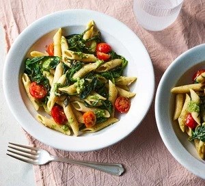 Pesto spinach penne