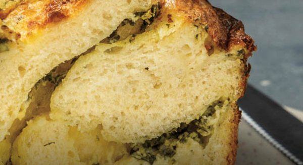 Pesto-swirled babka [evergreen basil pesto]