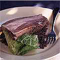 Petit sale with lentils and buttered cabbage