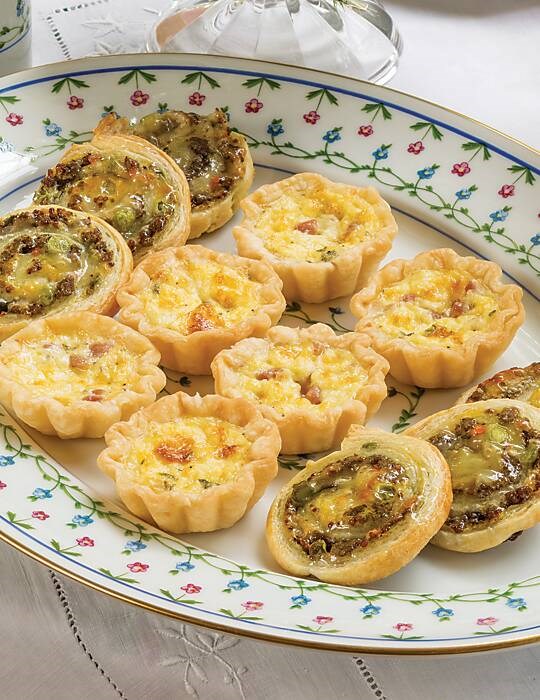 Petites ham and cheese quiches