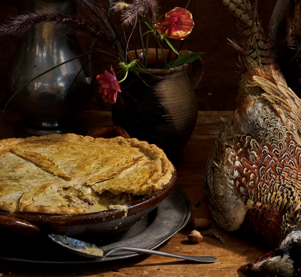 Pheasant and leek pot pie [Eliza Glaister]