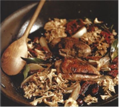 Pheasant breast with cauliflower fungus