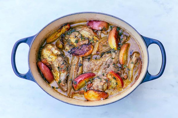 Pheasant Normandy with apples