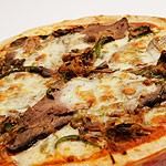 Philly cheese steak pizza