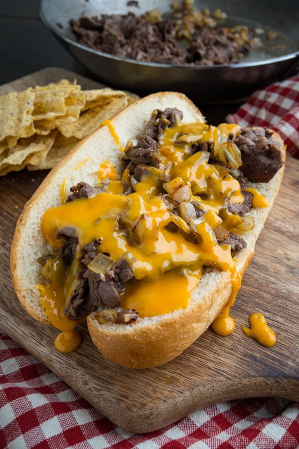 Philly cheese steak sandwich