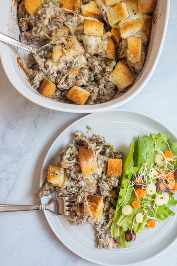 Philly cheesesteak casserole