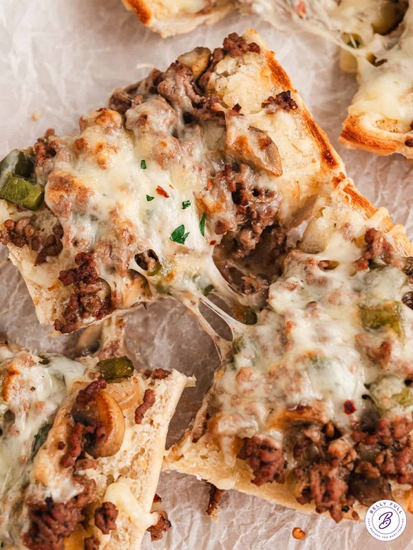 Philly cheesesteak cheesy bread