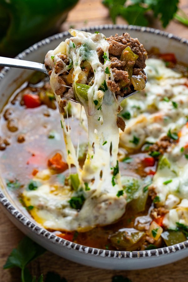 Philly cheesesteak soup