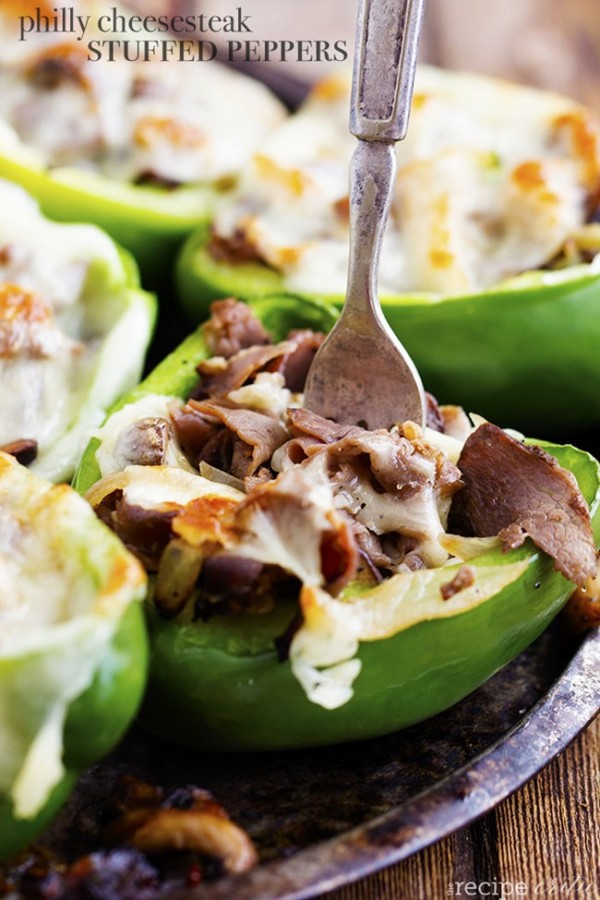 Philly cheesesteak stuffed peppers
