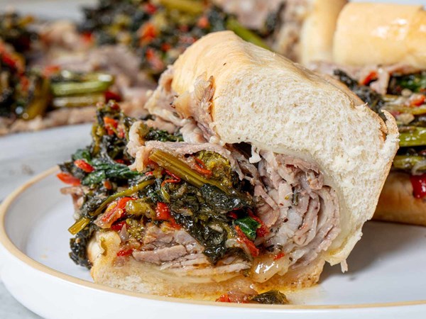 Philly roast pork sandwich