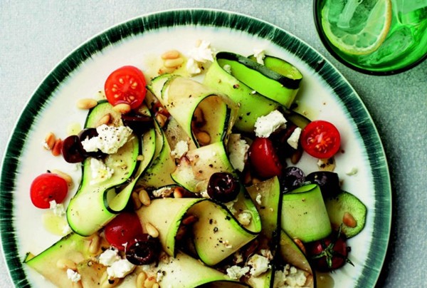 Photogenic shaved zucchini salad (made for Instagram)