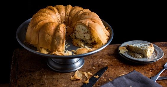 Phyllo ricotta torte with spring herbs
