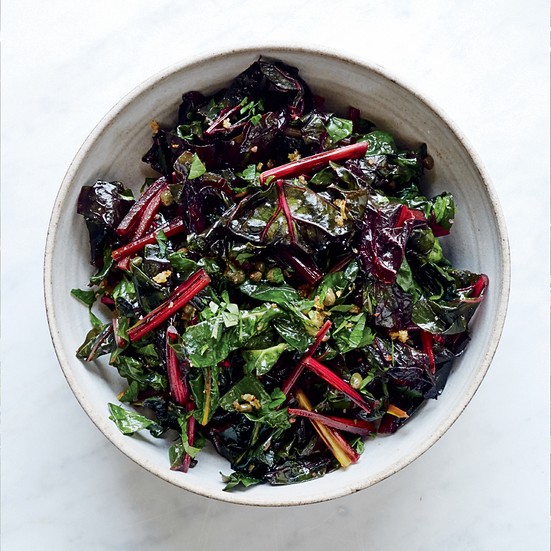 Piccata Swiss chard