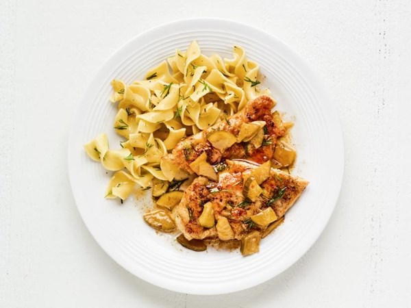 Pickle chicken piccata