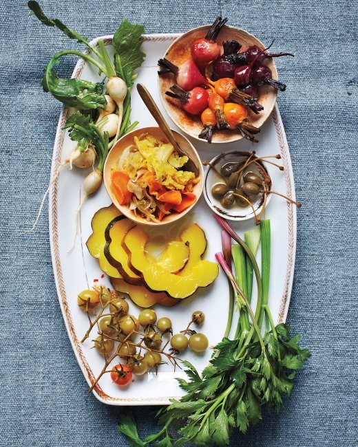 Pickle-dressed acorn squash and beets