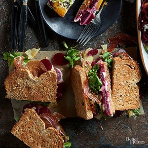 Pickled beet sandwiches