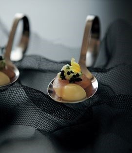 Pickled bonito with preserved lemon and apple