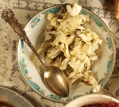 Pickled cabbage and dill (Torshi-e kalam)