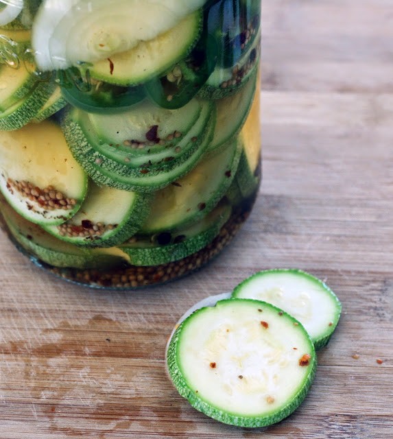 Pickled calabacita squash