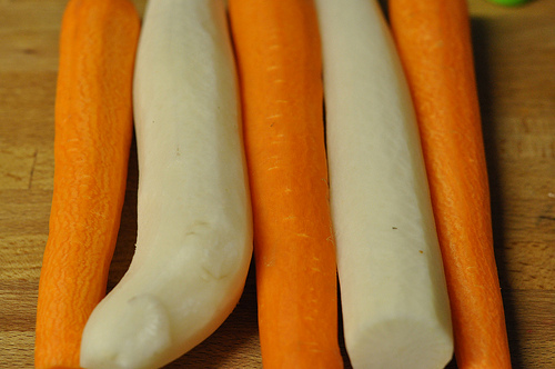 Pickled carrots and daikon radish