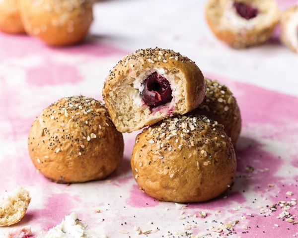 Pickled cherry bombs [pickled cherry cheese balls, pickled cherries]