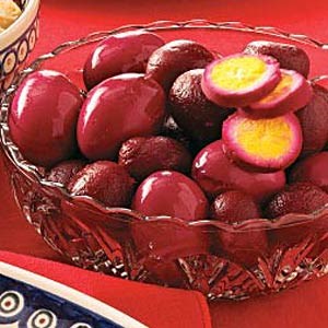 Pickled eggs with beets