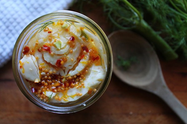 Pickled fennel with orange zest