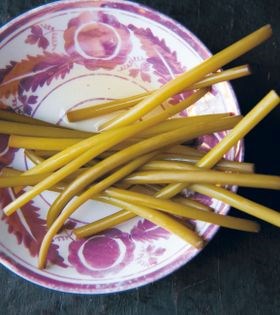 Pickled garlic scapes