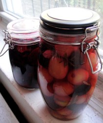 Pickled grapes with rosemary and chiles