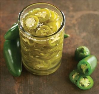 Pickled green chilies