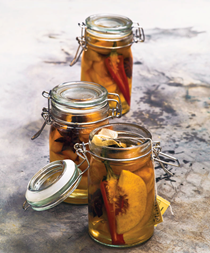 Pickled jasmine peaches with star anise