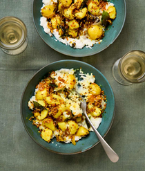 Pickled new potatoes with curd rice