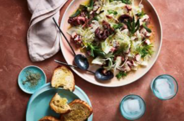 Pickled octopus and fennel salad