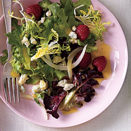 Pickled onion, blue cheese, and berry salad